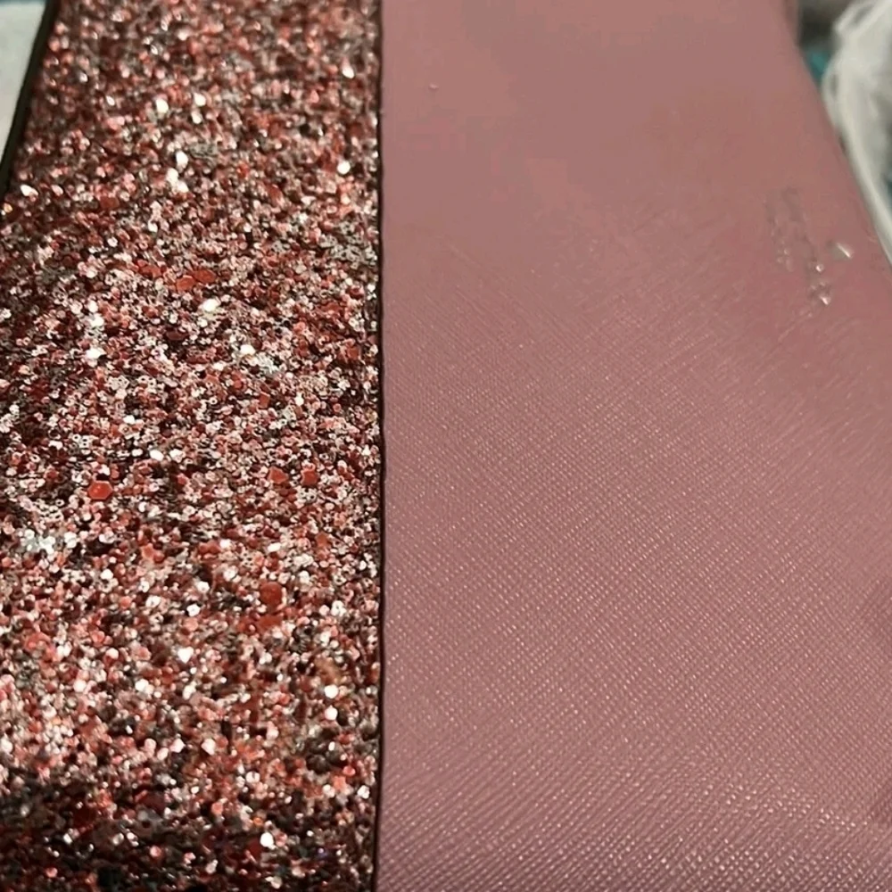Kate Spade Ramey Greta Court Dusty Peony Glitter Crossbody With Dust Bag